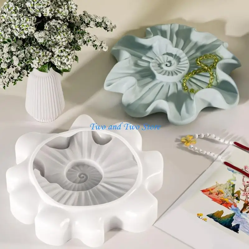 HX6F Unique Silicone Molds Party Serving Tray Moulds Helical Plate Moulds