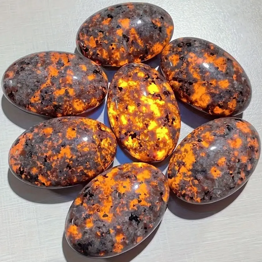 Natural Yooperlite Stone Crystal Rock Pocket Flame Stone Energy Gemstone Witchcraft Reiki Healing Mineral Stone Home Decor Gift