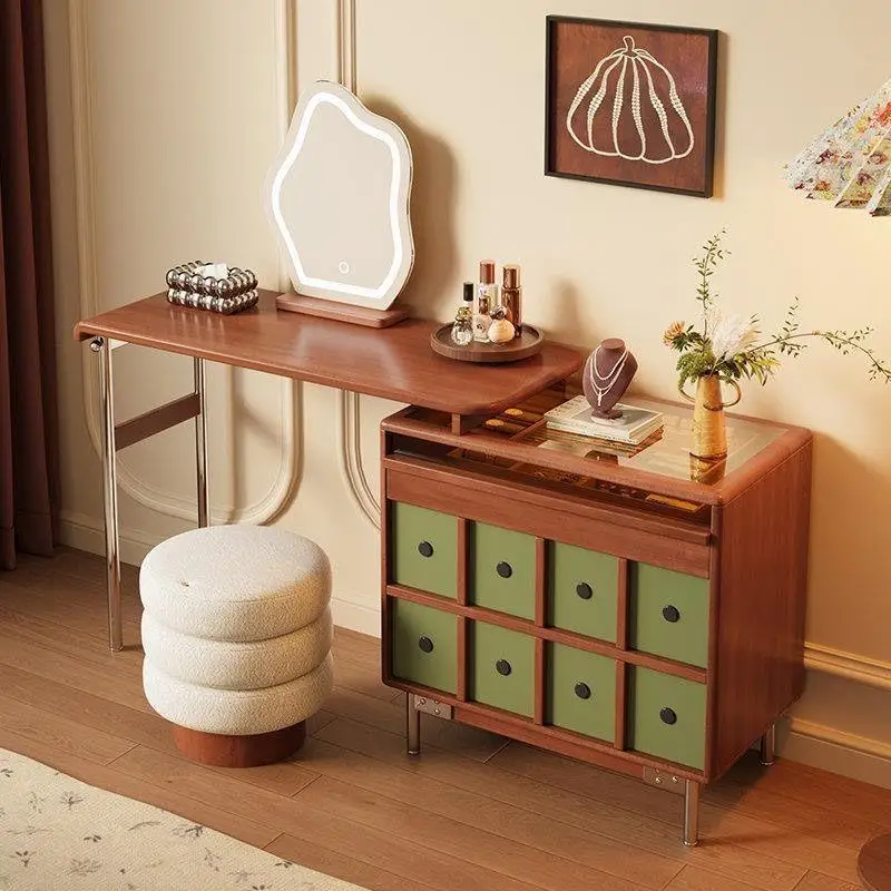 Medieval dresser chest integrated bedroom modern simple corner solid wood makeup table storage cabinet