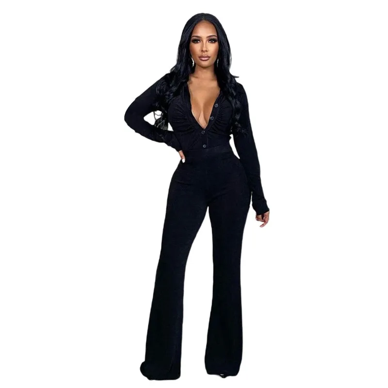 New Solid Color Korean Velvet Casual Two-piece Set Simple and Exquisite Versatile Personality Fashion Trend Retro and High Value