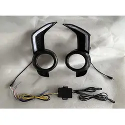 OVOVS ABS Plastic Auto Car Accessoried Part with LED DRL Turn Signal Fog Lamp Frame Cover for -Toyota 4Runner 2014-2022