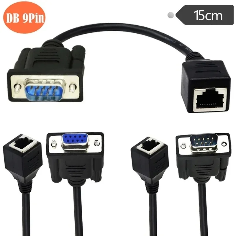 Easy to Use DB9 Female/Male to RJ45 Adapter Cable Achieve Seamless Device Connectivities Cat5/6 Ethernets LAN Console