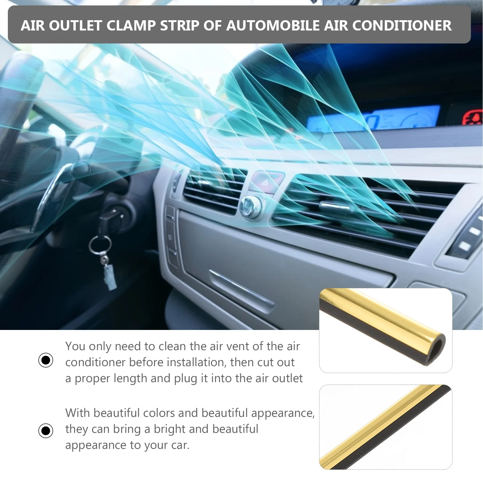 10 Pcs Air Outlet Decorative Strip Auto Conditioning Trim Car Supplies Vent