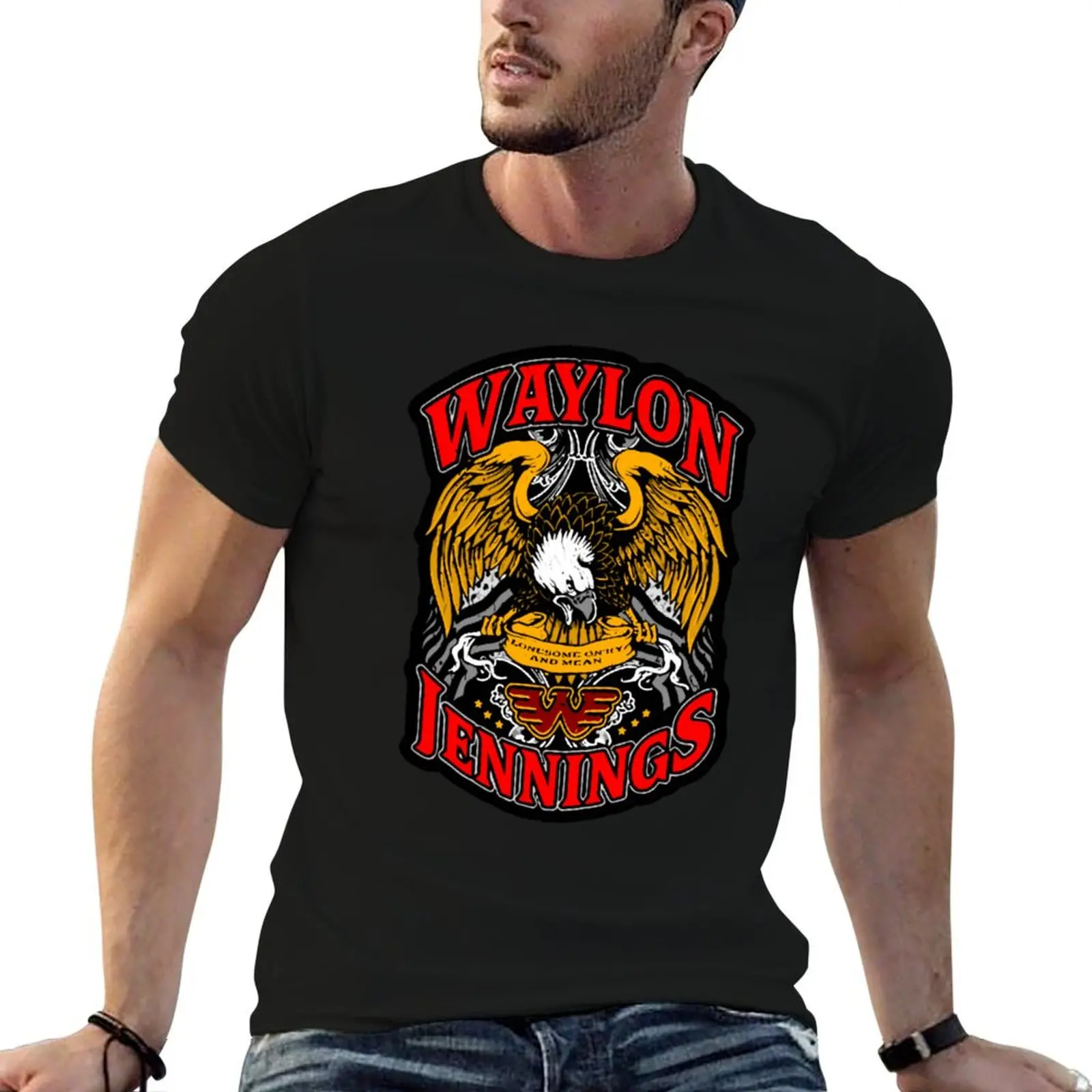 

Cover Waylon Jennings T-Shirt t shirts for man cotton printed t shirts for man T-Shirt
