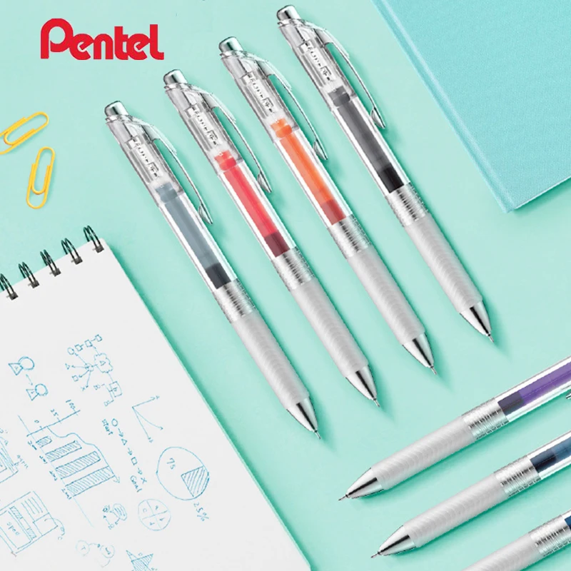 

Pentel EnerGel Inkfree Gel Pens Retractable Aesthetic Transparent Barrel Water-based Multiple Color Ink Pen Japanese Stationery