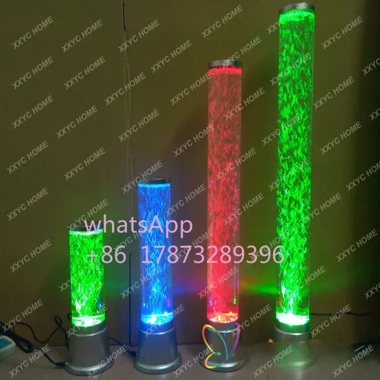 Flat cover LED bubble water column lamp cylindrical fish tank jellyfish lamp home office store bar feng shui atmosphere lamp