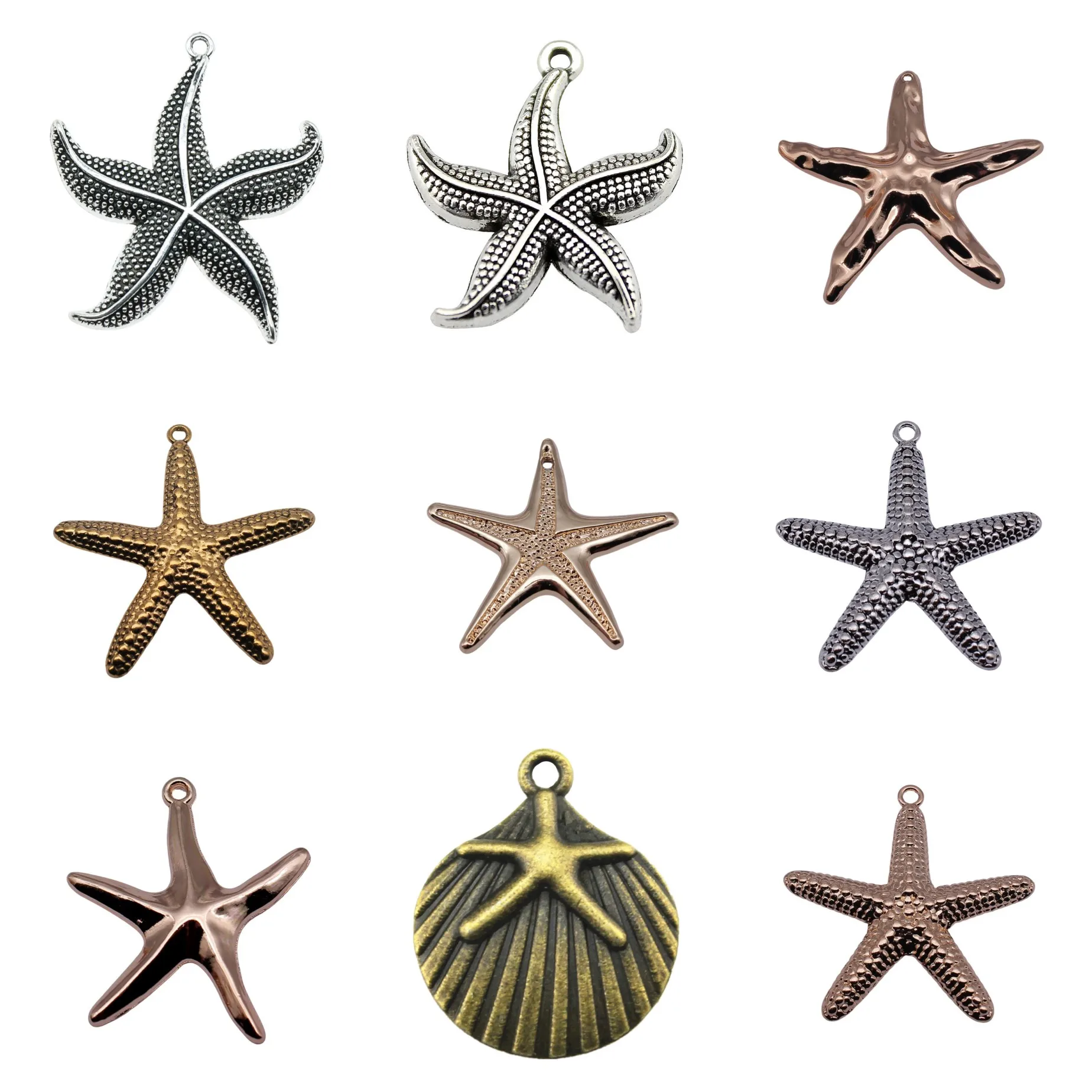 Antique Silver Color Big Starfish Sea Charms Pendant Beach For Bracelet Necklace Earring Jewelry Making Findings