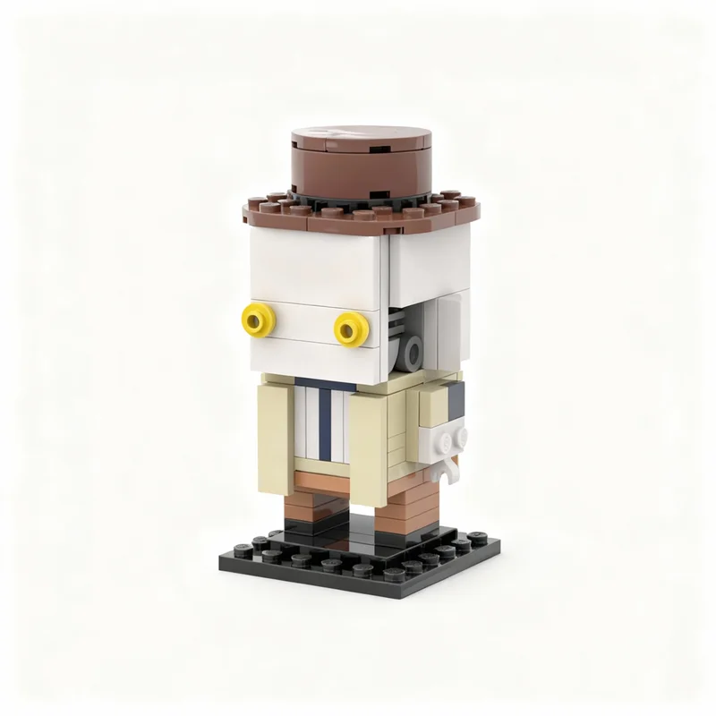 107pcs MOC Nick Valentine Brickheadz Fallout 4 Model Building Blocks Architecture DIY Kids Assemble Idea Christmas Gift Toys
