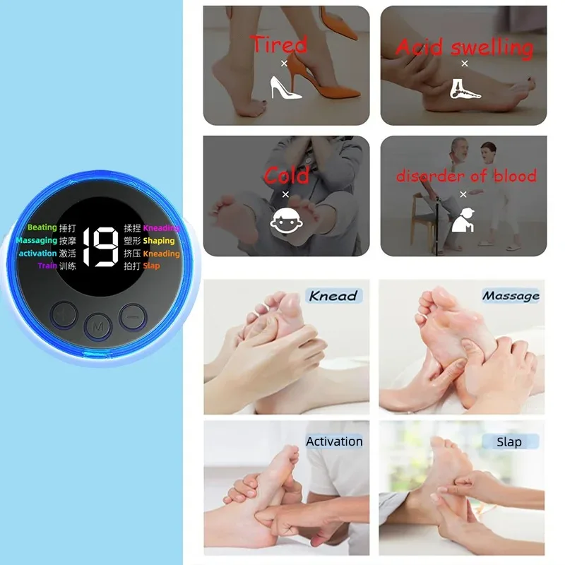 Foot Massager EMS Rechargeable Massage Mat Foot Relaxation Pads Electric Foot Massage Tool To Home Fitness Leg Muscle Massager