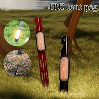 Camping Peg with Lamp Tent Peg CNC LED Aluminum Trip Pegs for Camping Tent V-Shaped Tent Nails for Hiking Camping Picnic Shelter