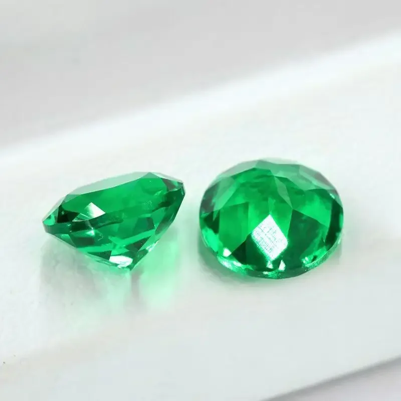PureNew 0.9 مللي متر-16 مللي متر مختبر نمت كولومبيا الزمرد شكل دائري الأحجار الكريمة مع شهادة AGL حجر عالي الجودة لصنع المجوهرات بنفسك #4