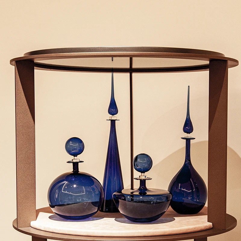 

Украшение дома в винтажном стиле, синее прозрачное изготовление стеклянного искусства на заказ