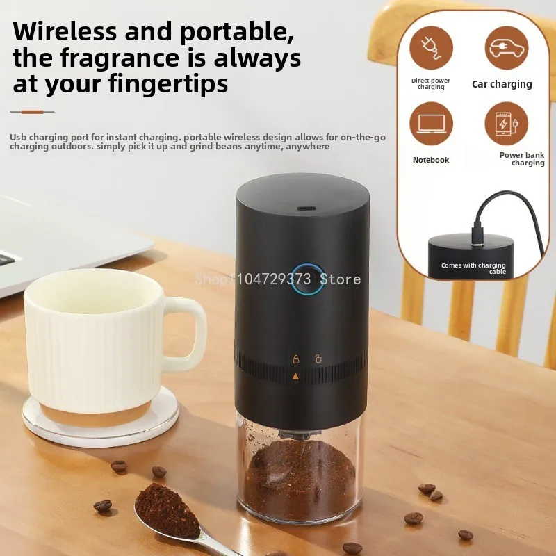 1 قطعة مطحنة القهوة الكهربائية المحمولة USB-C قابلة للشحن مطحنة الفول الهادئة لإسبريسو المنزل مكتب السفر استخدام أجزاء ماكينة القهوة