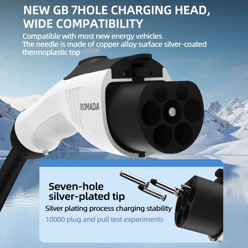 Para veículo elétrico 7kw 32a ev carregador portátil 3m 5m 10m 15m 20m cabo gb/t20234 evse cee plug wallbox adaptador