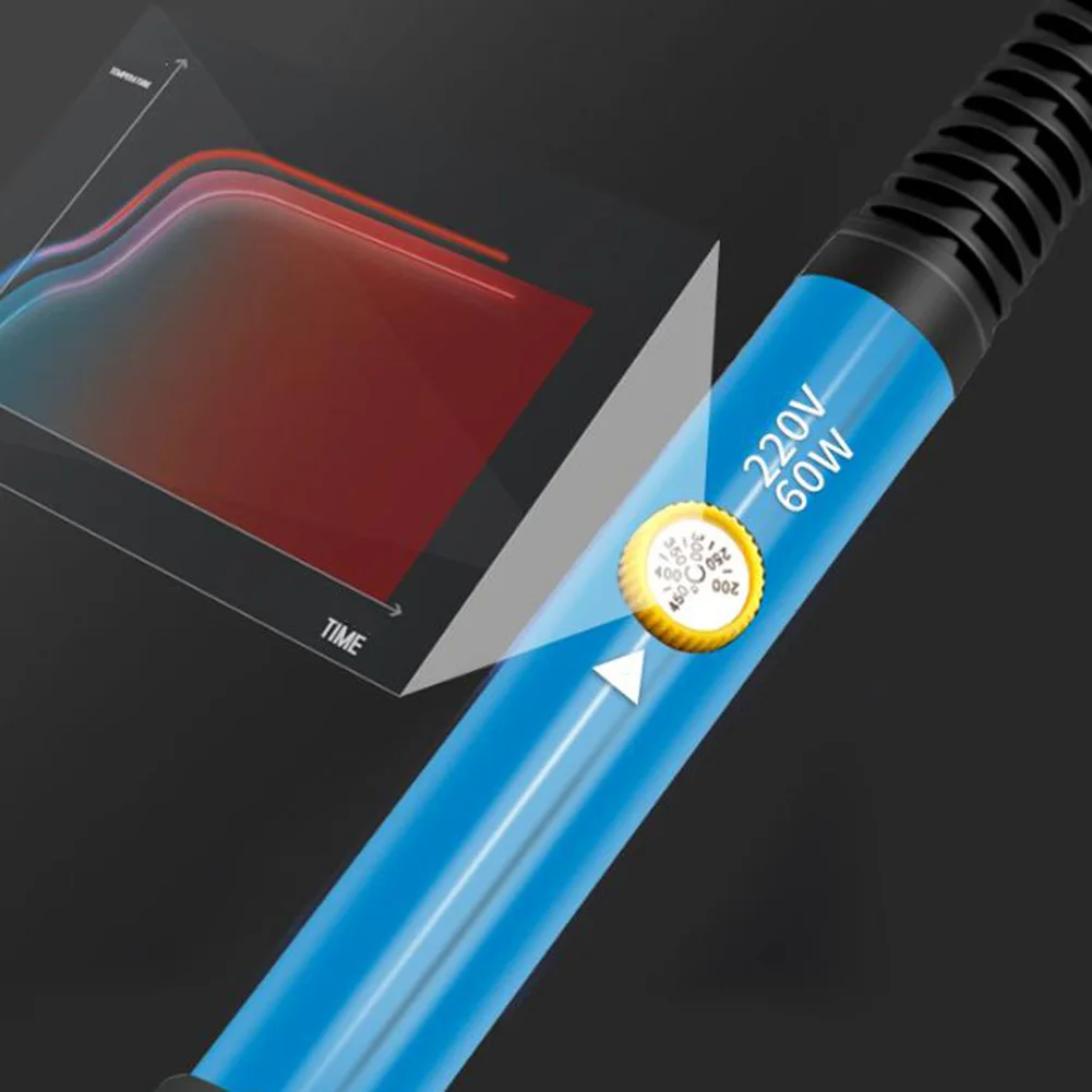 Adjustable Temperature 60W Soldering Iron Set with 15 Pieces and Complete Accessories for Electronics and Electrical Repairs