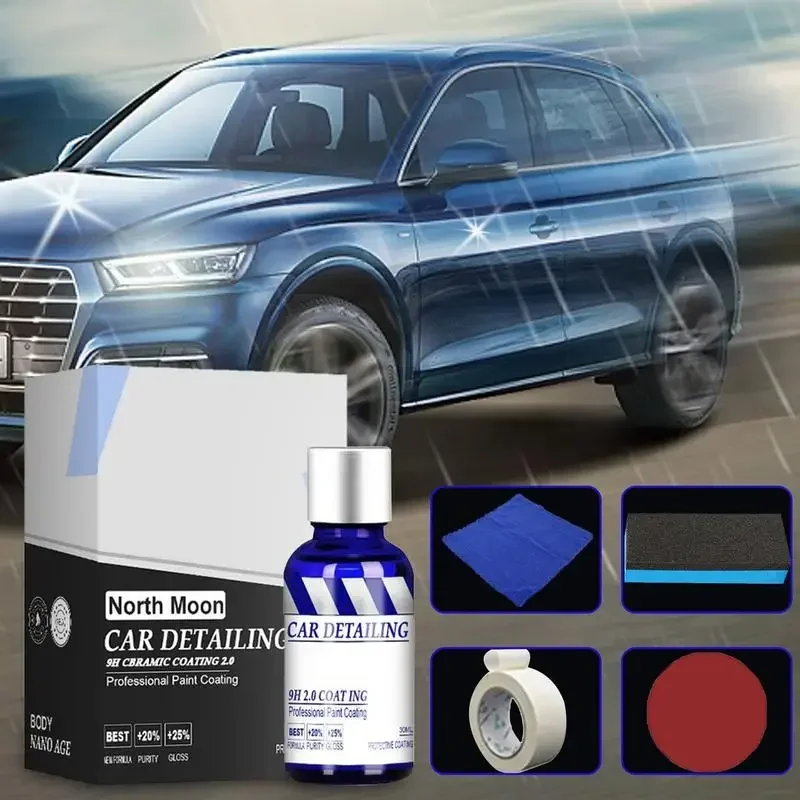 Car Nano Coating Agent Ceramic Coating Kit Anti-Scratch Hydrophobic Polishing Waterproof Long Lasting Car Polishing