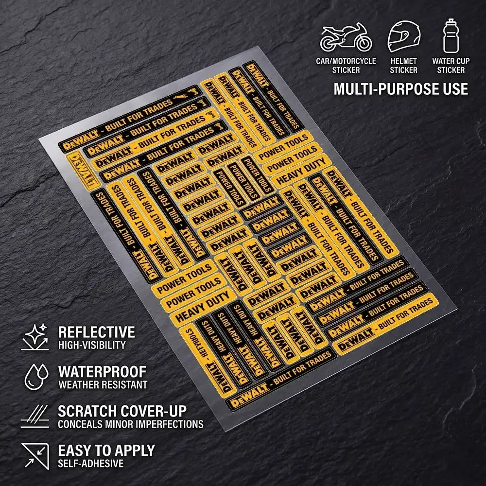 FOR DEWALT TOLL Universal Multi-Purpose Reflective Waterproof Stickers Scratch Conceal For Auto Bike Helmet Mug Fridge