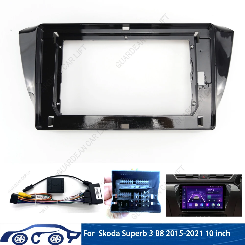 

10.1 Inch Car Radio Fascias For Skoda Superb 3 B8 2015-2021 Android Stereo Frame Player 2 Din Head Unit Panel Dash Trim cable