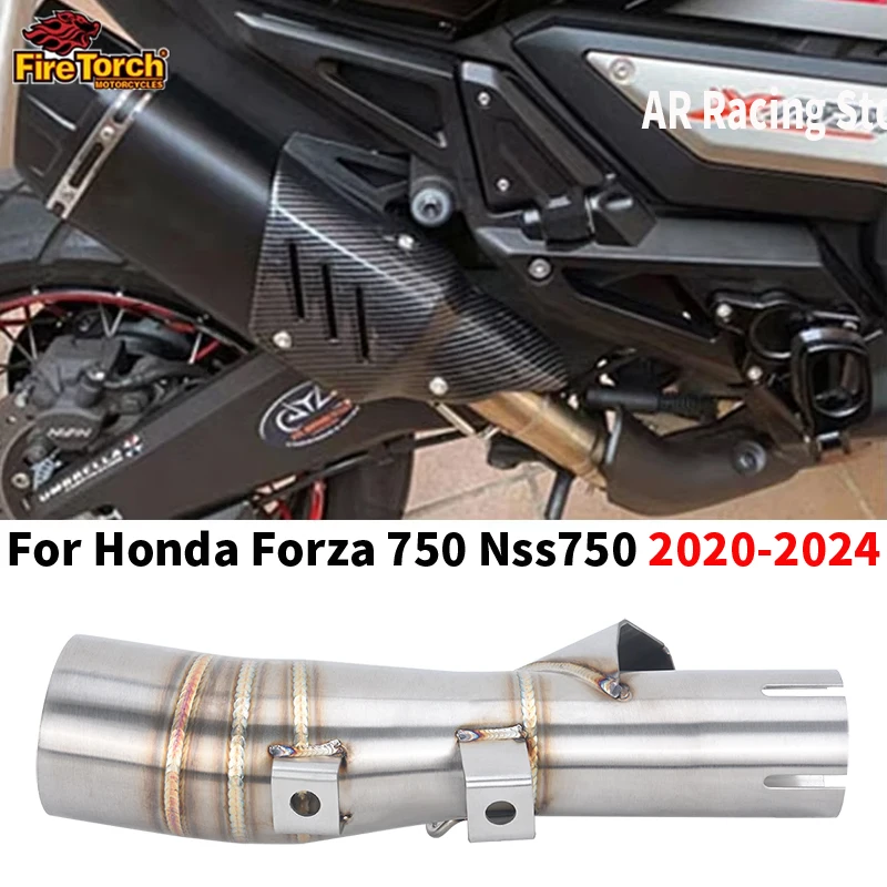 Système d'échappement Slip-On pour Honda Forza 750 NSS750 2020-2024, avec tube de liaison intermédiaire pour silencieux de 50,8 mm
