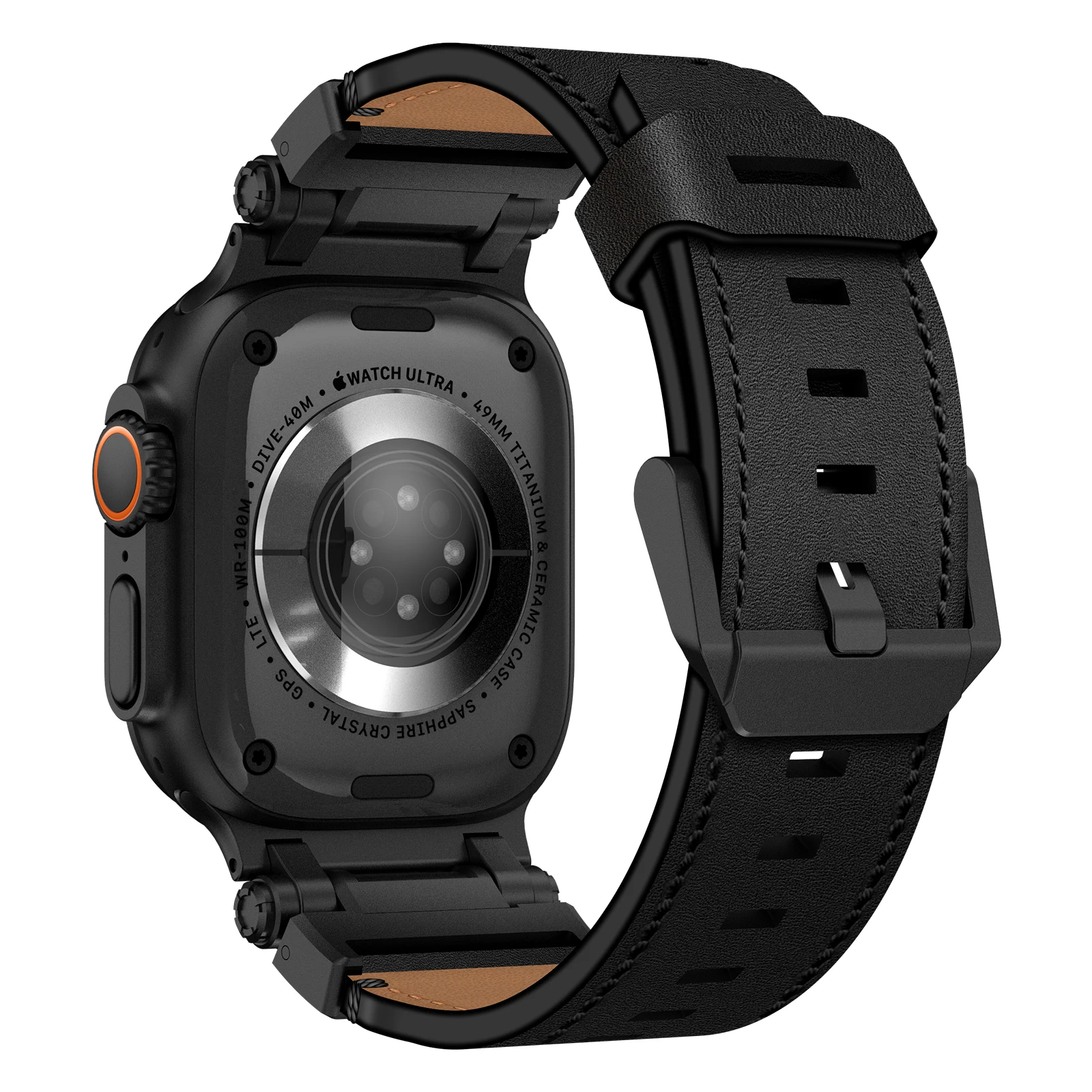 Genuine Cow Leather Strap for Apple Watch Ultra 49mm 45mm 42mm 44mm Men Band for IWatch Se 6 5 4 3 Series 9 8 7 Ultra 2 Bracelet