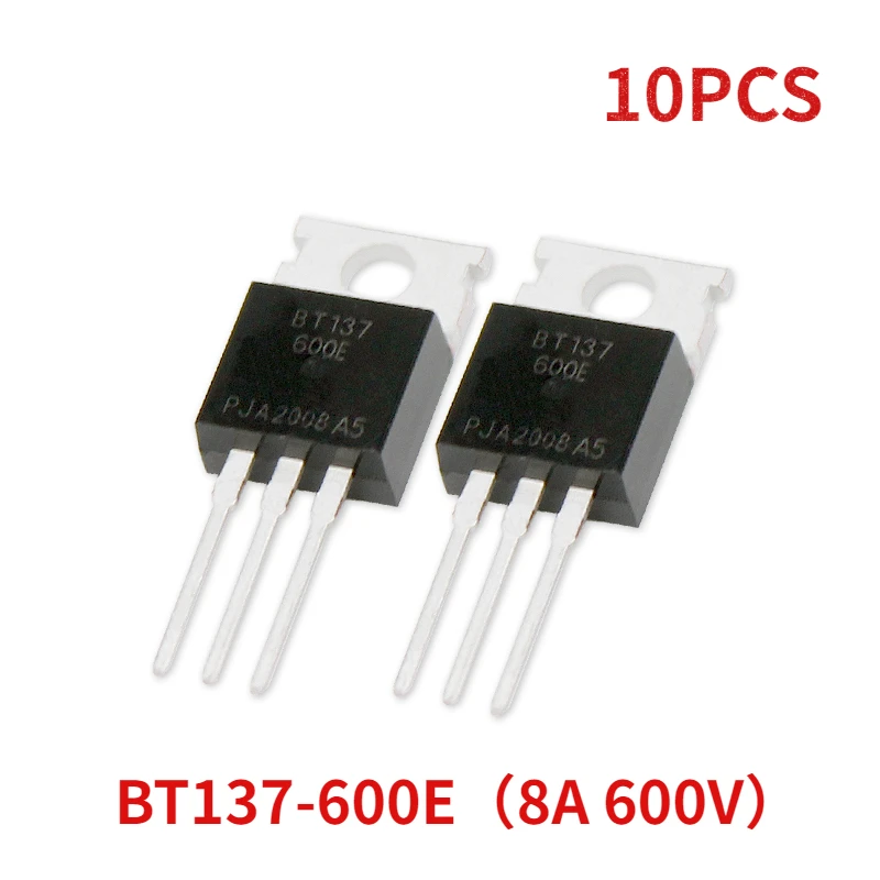 10PCS BT137-600E BT137 BT137-600 TO-220 8A 600V Triacs Thyristor Electronic Component