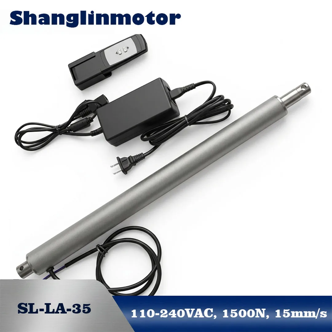1500N Electric Linear Actuator Kit with Remote Control, 15mm/s Motor for Automatic Window Opener, Sofa Lift and Home Automation