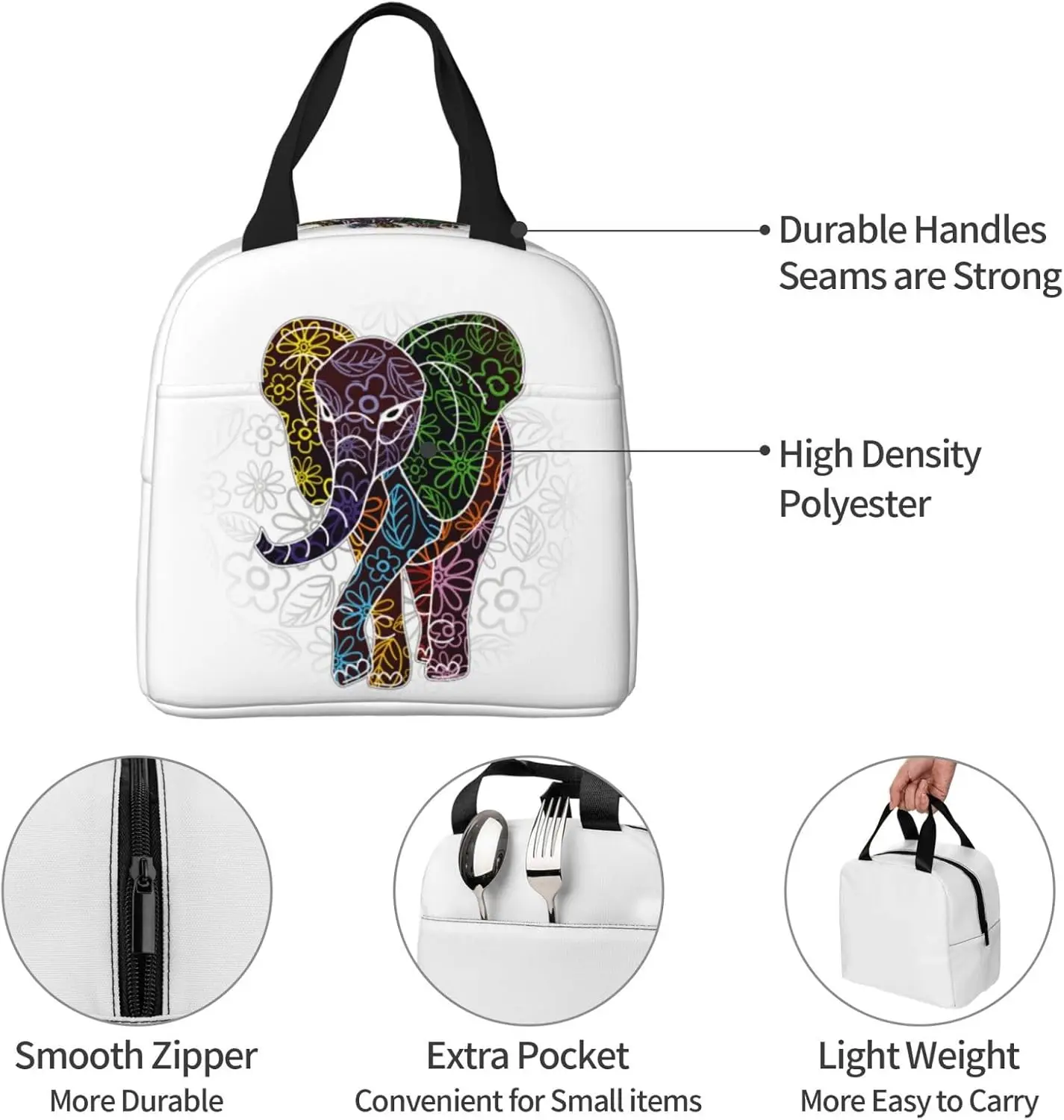 حقيبة غداء للنساء والرجال، صندوق غداء معزول للبالغين - حقيبة غداء متينة قابلة لإعادة الاستخدام، صندوق غداء مانع للتسرب، صغير ومحمول