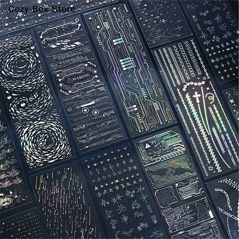 [ZY]3Sheets PET Kawaii Laser Silver Stickers DIY Handmade Scrapbook Aesthetic Stickers Student Stationery Diary Phone Case[ZY]