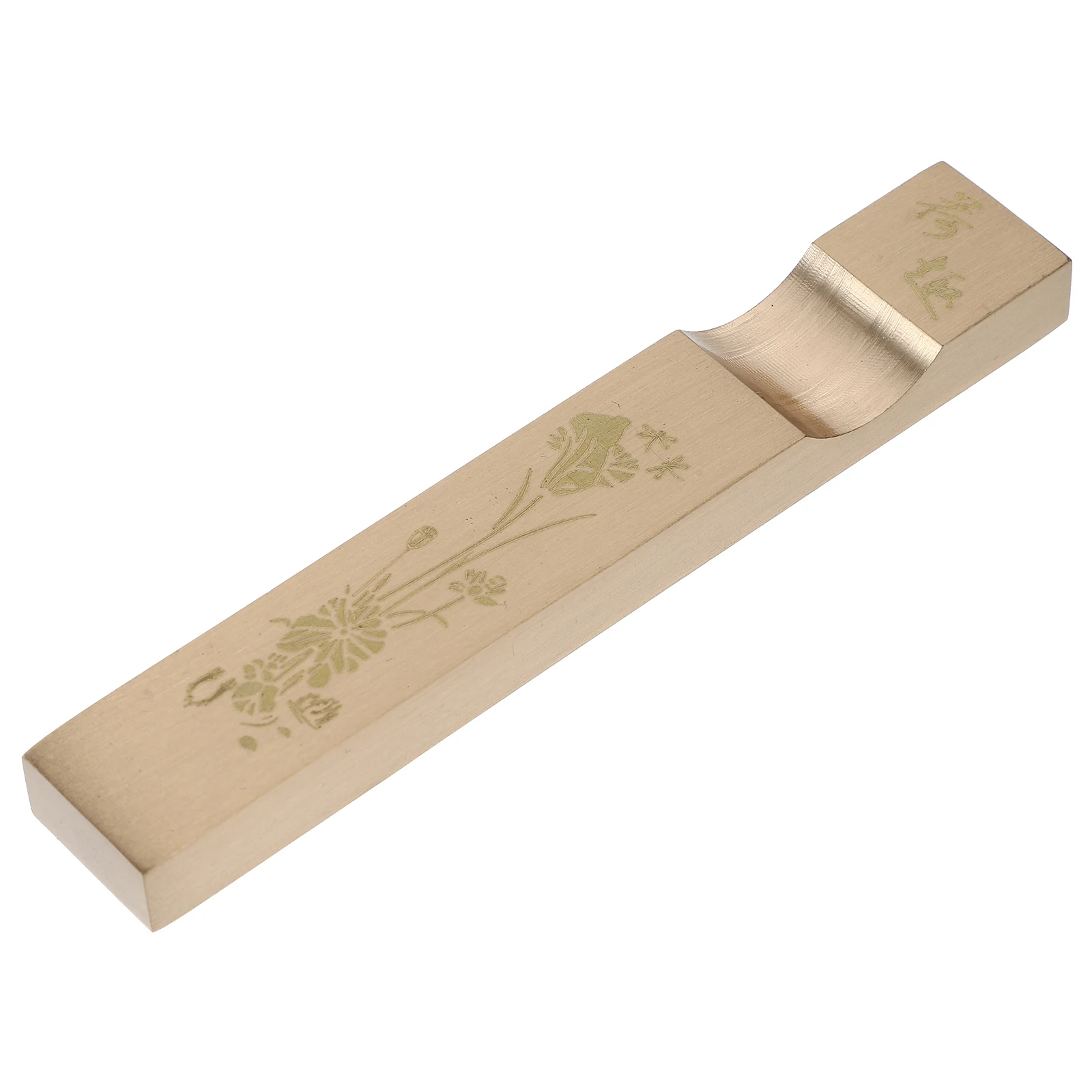Solid Brass Paperweight Brush Holder 180g Rectangular Copper Pen Rest Calligraphy Tool Four Treasures Study Decor Metal Weight