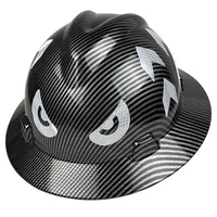 Casco de seguridad CE de ala ancha y completa con pegatina reflectante, casco de seguridad HDPE con suspensión de 6 puntos para seguridad en la construcción para todo clima ANSI