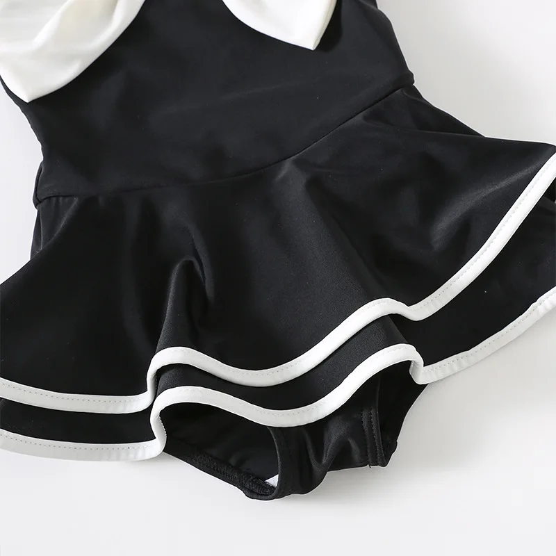 2-8T Toddler Kid Baby Girl Swimwear Summer Sun Protection Quick-dry Swimsuit Bow Elegant Beach Holiday Swim Clothes Set