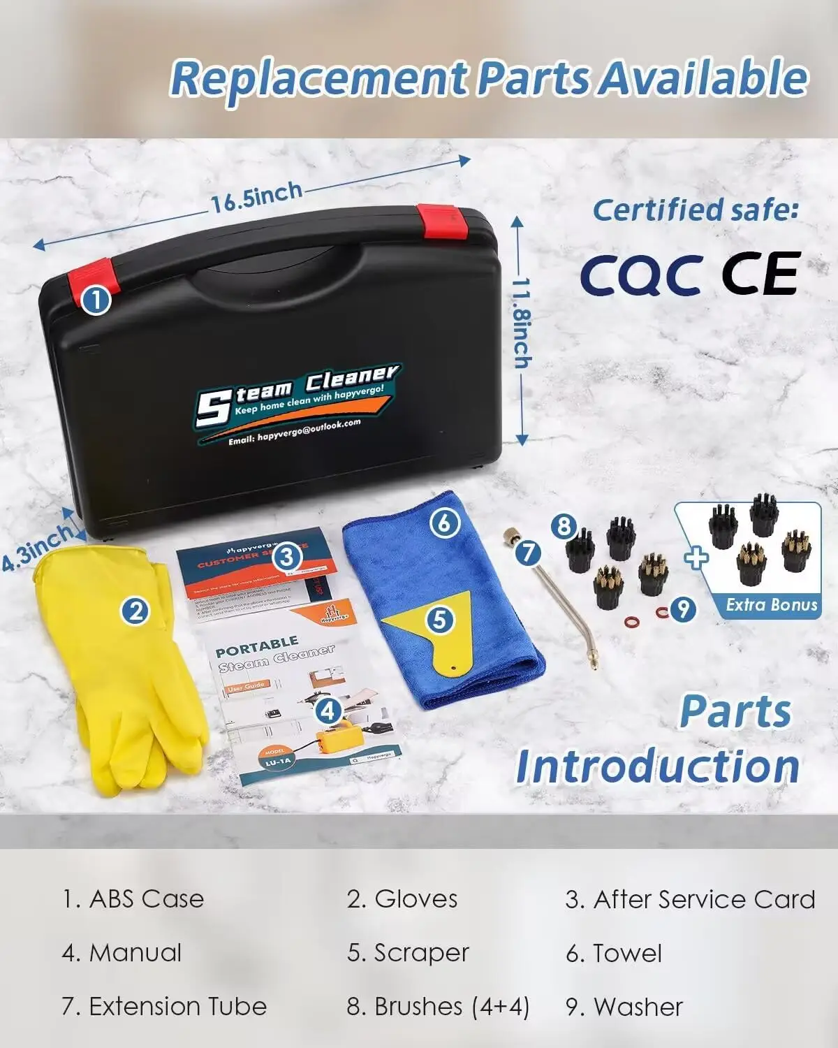 Limpiador a vapor portátil de 1700 W para lechada, azulejos y automóvil - Lavadora a presión de vapor portátil de 110 V