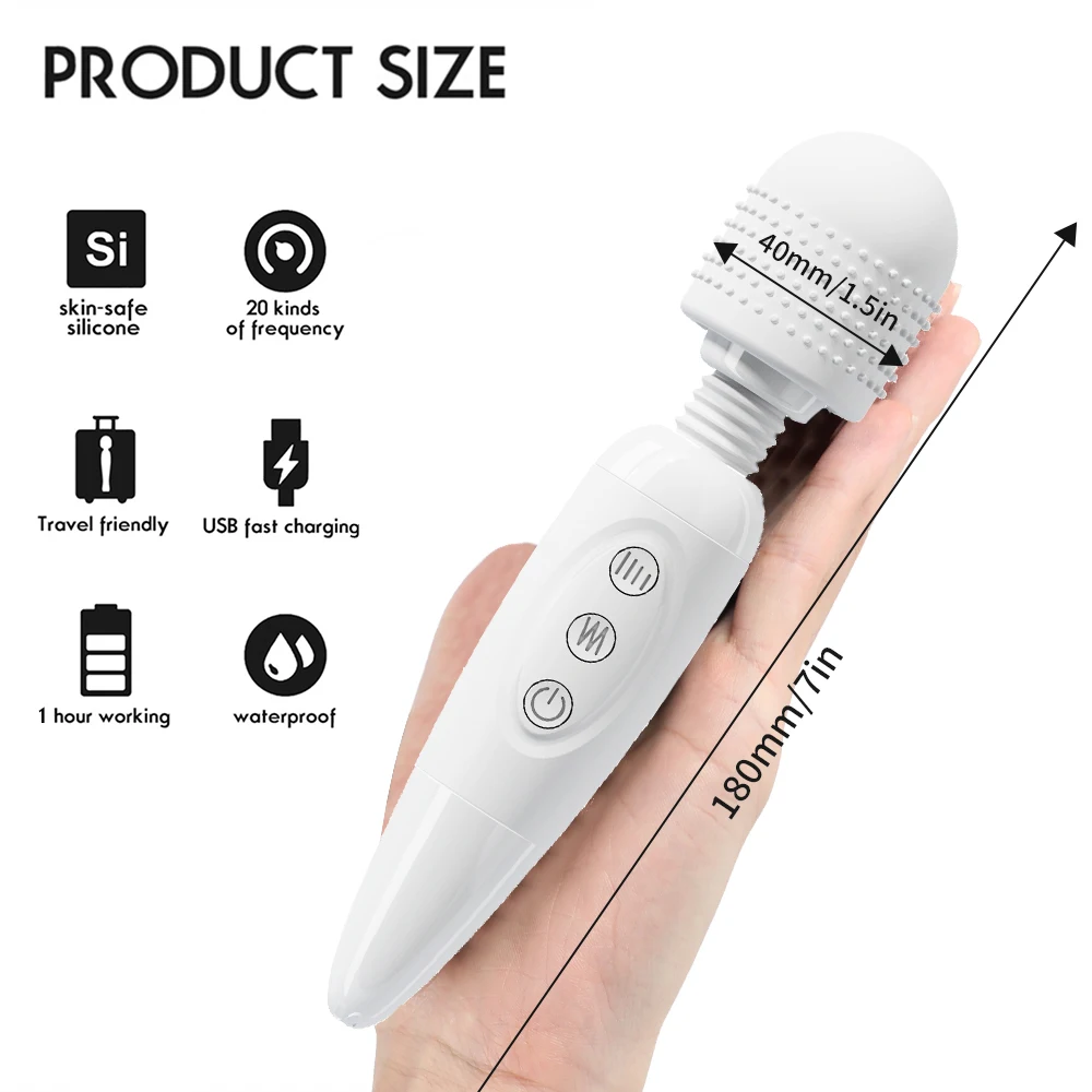 ผู้หญิงที่มีประสิทธิภาพ Magic Wand Vibrator เร้าอารมณ์ Big AV Stick หญิง G Spot Massager Clitoris Stimulator เพศผู้ใหญ่ของเล่นสําหรับหญิง