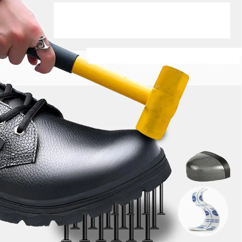 Scarpe antinfortunistiche da uomo in pelle bovina Anti Smashing Anti Piercing scarpe isolate con punta in acciaio resistenti all'usura per tutte le stagioni Zapatos De Seguridad