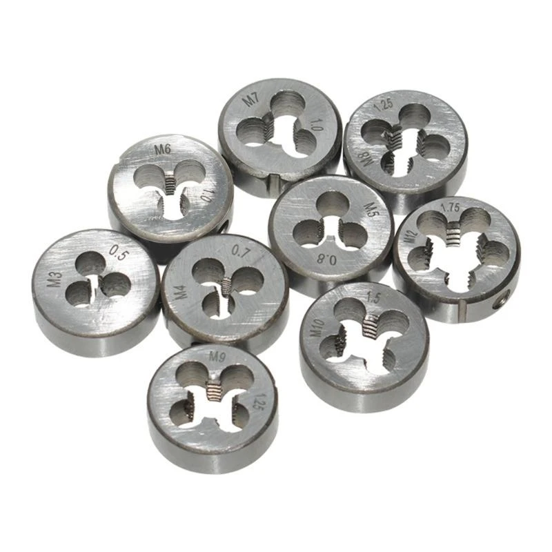 

Y1ud 9peece Left Hand Metric Thread Die Set Set Механическое обслуживание Профессиональный инструмент резьбы для аксессуаров