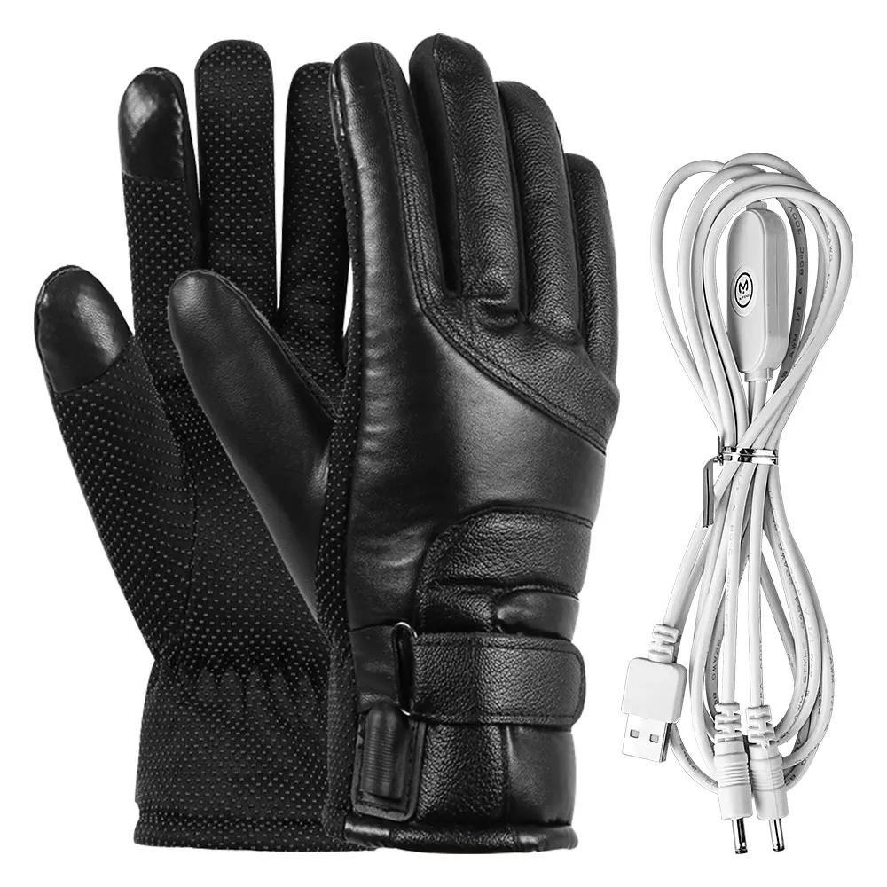 Motorcycle Winter Moto Heated Gloves Warm Waterproof Rechargeable Heating Thermal Gloves For Snowmobile USB Heated Gloves