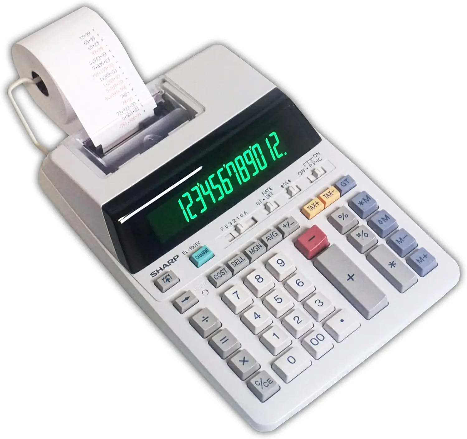 

EL-1801V Ink Printing Calculator, 12-Digit LCD, AC Powered, Off-White, Ideal for Business & Office Use