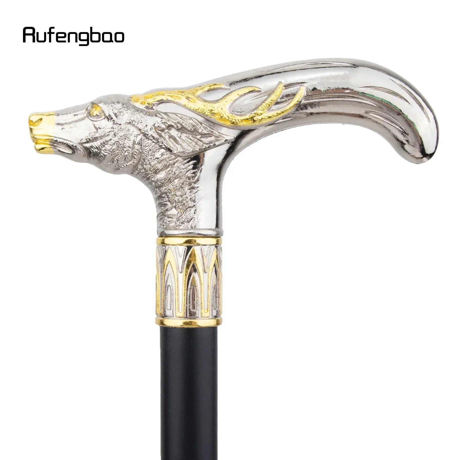 الذهبي الأبيض سيكا الغزلان رئيس عصا للمشي الأزياء الزخرفية عصا للمشي Steampunk والاستخدام اليومي قصب 91 سنتيمتر