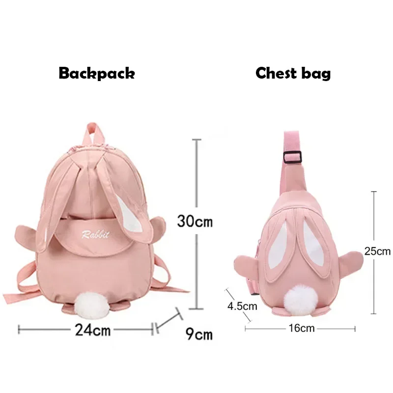 Fashion Children School Bags Bunny Portable Backpacks Kids Travel Rucksacks Cute Boys and Girls School Book Backpack Chest Bag