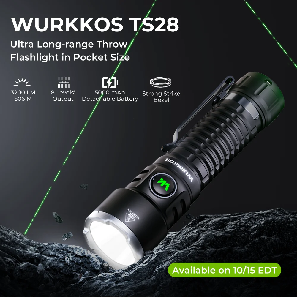 Wurkkos TS28 Tactical Flashlight Magnetic Tail Switch 21700 Rechargeable USB-C Port 3200 Lumens Portable Flashlight image 2
