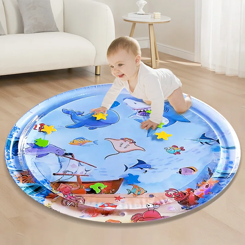 Water Sensory Play Mat Thickened Inflatable Water Mat For Cat And Dog Pet Playmat With Fish Sea Ocean Theme Sensory Toy Water