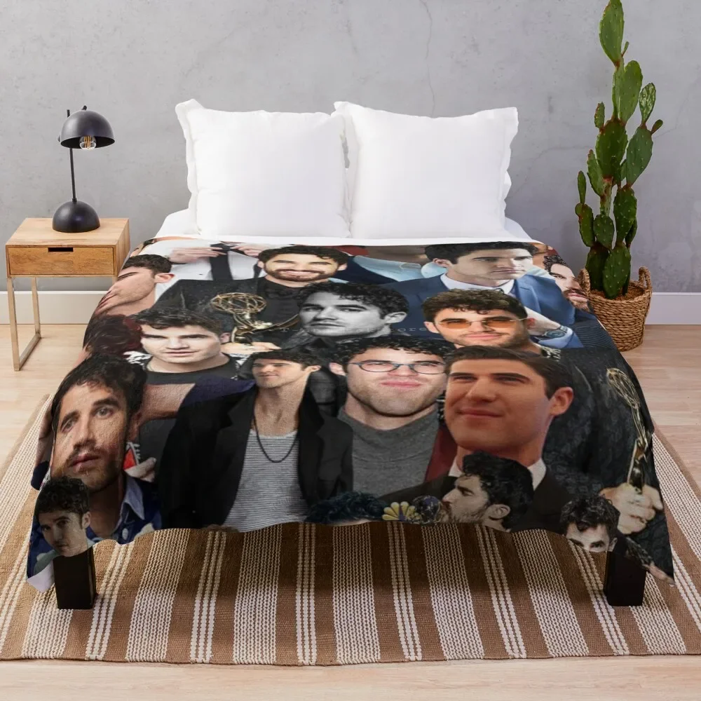 darren criss photo collage Throw Blanket Decorative Sofa Winter beds Travel Blankets