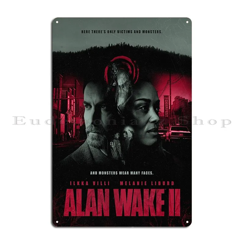 Alan Wake Rix 7 Metal Plaque Customize Designing Designs Cinema Design Tin Sign Poster