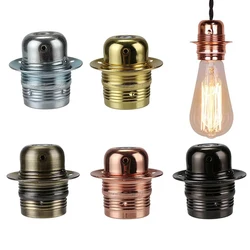 Metal Lamp Holder E27 E26 Polished Vintage Edison Lamp Socket With Ring DIY Lamp Base For Lighting Fixture
