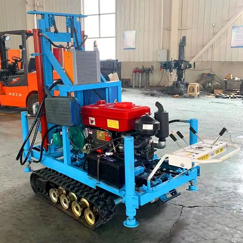 

Передвижная дизельная буровая установка на колесном ходу для бурения водяных скважин, 22-35 л.с., 100-180 м, гидравлическая