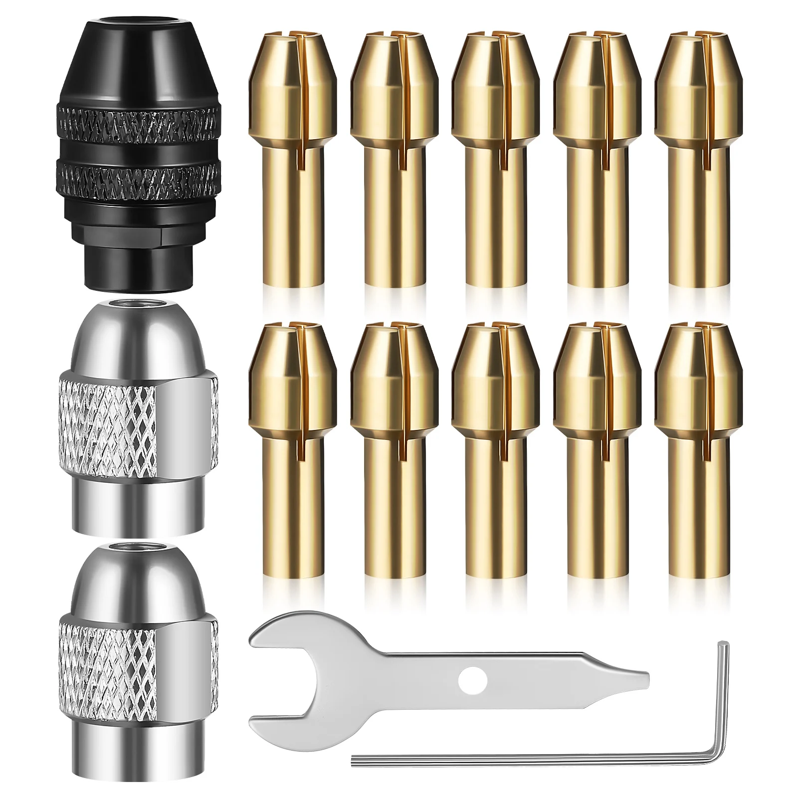 

1 set Copper Chuck Collet Set Electric Drill Bit Adapter Rotary Tool Attachment Mini Grinder Collet Die Accessory