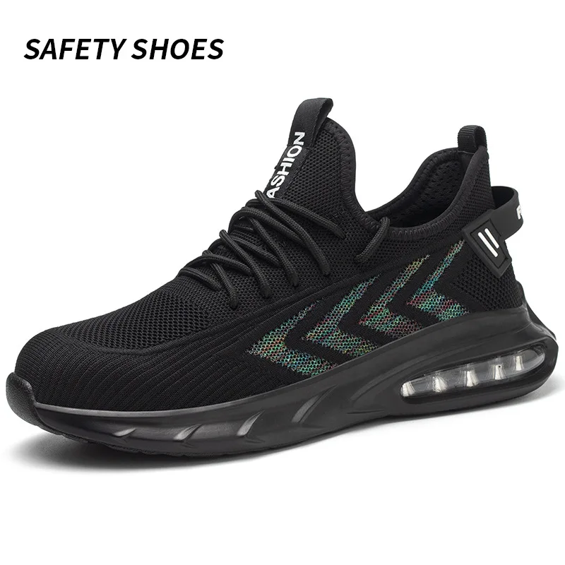 Fashion labor protection shoes men's anti-smash anti-puncture work shoes breathable shock absorbent wear safety work shoes M1144