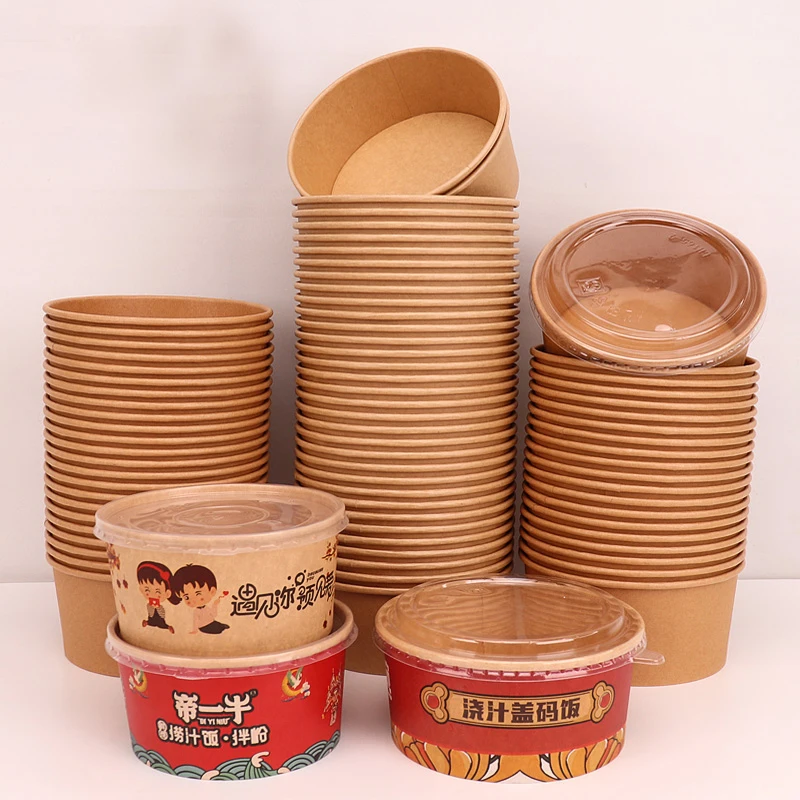 

Customized productpersonalized food grade packaging custom Printing Round Cardboard Paper Bowl Paper Plate & Bowl With Paper Lid