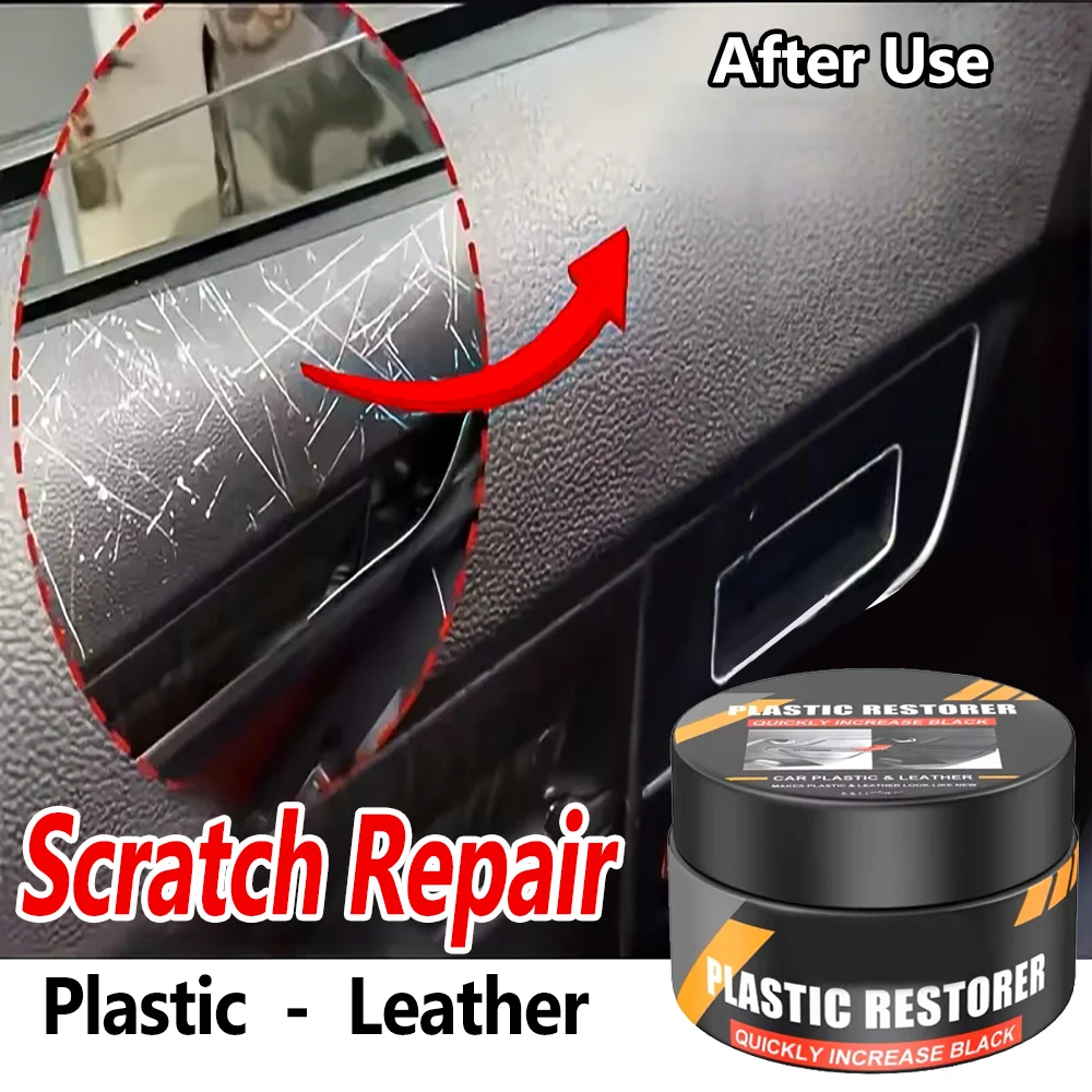 Car Plastic Restorer Crystal Clear Auto Interior Leather & Panel Renewal Wax Coating Agent Back To Black Gloss Car Wax Polish