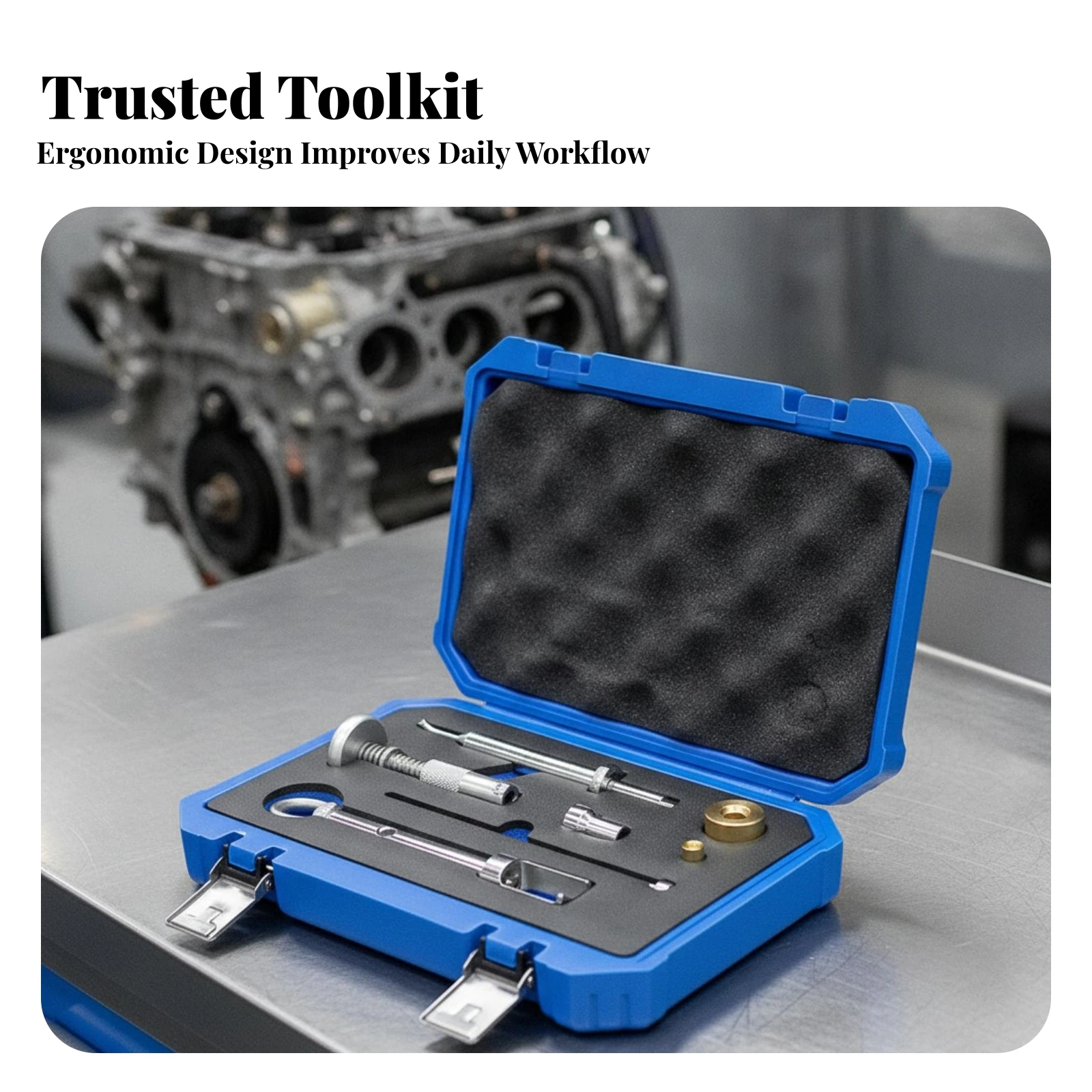 Fuel Injector Rail Seal Tool Set Organized Fuel Injector Rail Seal Removal and Installation Tool Compact Sturdy for Mechanics